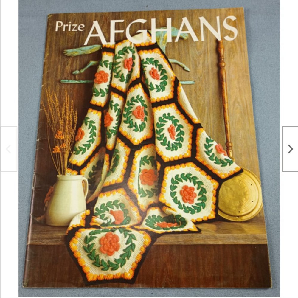 PRIZE AFGHANS Vintage 1967 Knitting & Crochet Pattern Book Granny Square Chevron